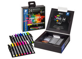 Brushpen Staedtler PigmentArts set à 24 kleuren