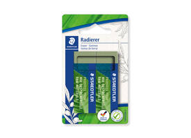 Gum Staedtler Eco 52680 65x23x10mm olijfgroen blister à 2 stuks