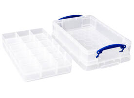 Opbergbox Really Useful 4 liter 30 vakken 395x255x88mm transparant wit