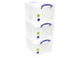 Opbergbox Really Useful 35 liter pak 3 dozen 480x390x310mm transparant wit