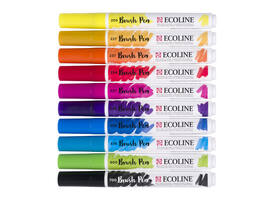 Brushpen Talens Ecoline set à 10 stuks primair