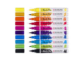 Brushpen Talens Ecoline set à 10 stuks primair