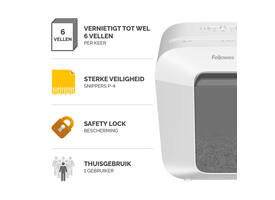 Papiervernietiger Fellowes Powershred LX25 snippers 4x37mm wit