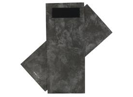 Bestekzakje IEZZY 190x85mm antraciet gemarmerd met zwart servet 500st