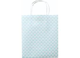 Tas met handvat Folia kraftpapier 115gr 18x21x8cm wit set à 3 dessins