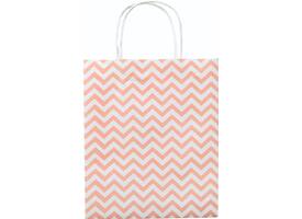 Tas met handvat Folia kraftpapier 115gr 18x21x8cm wit set à 3 dessins