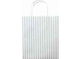 Tas met handvat Folia kraftpapier 115gr 18x21x8cm wit set à 3 dessins