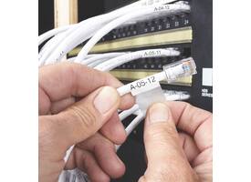 Labeltape Dymo XTL kabelwikkel 21mm zwart op wit
