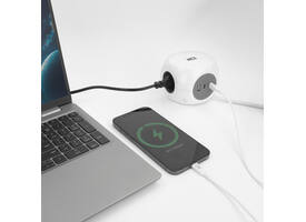 Stekkerblok ACT 3 voudig  inclusief 2x USB C/A 1.5 meter wit/grijs