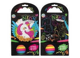 Colouring Book 15x15 cm 40 sheets 5 neon markers