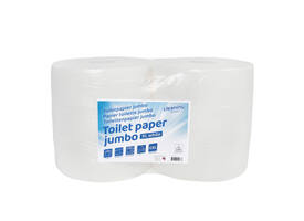 Toiletpapier Cleaninq T1 jumbo groot 2-laags 6x350m wit