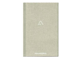 Notitieboek Aurora A5 lijn 192 pagina's 80g linnen grijs