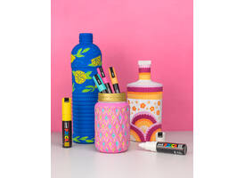 Paintmarker Uni POSCA Groovy Colours assorti metalen koffer à 20 stuks