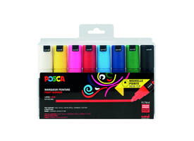 Paintmarker Uni POSCA PC7M breed assorti set à 8 stuks
