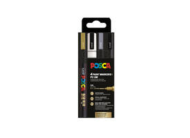 Paintmarker Uni POSCA PC3M fijn assorti set à 4 stuks