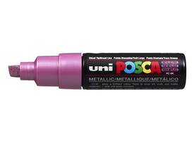Paintmarker Uni POSCA PC8K breed schuin metallic roze