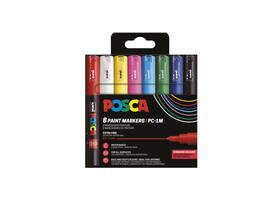 Paintmarker Uni POSCA PC1MC extra fijn assorti set à 8 stuks