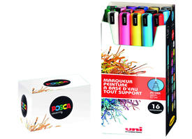 Paintmarker Uni POSCA PC1MR extra fijn assorti set à 16 stuks
