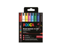 Paintmarker Uni POSCA PC1MR extra fijn assorti set à 8 stuks