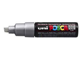 Paintmarker Uni POSCA PC8K breed schuin zilver