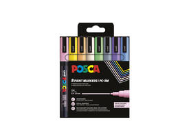Paintmarker Uni POSCA PC3M fijn pastel assorti set à 8 stuks