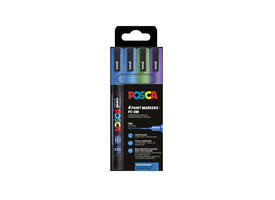 Paintmarker Uni POSCA PC3M fijn glitter koel assorti set à 4 stuks