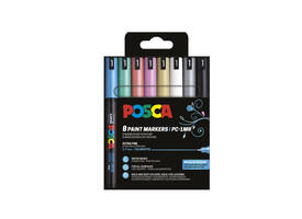 Paintmarker Uni POSCA PC1MR extra fijn metallic assorti set à 8 stuks