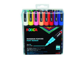 Paintmarker Uni POSCA PC3M fijn standaard assorti set à 16 stuks