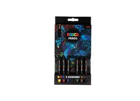 Kleurpotloden Posca assorti set à 6 stuks
