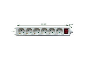 Stekkerdoos BRASQ  6 voudig 1.4 meter wit
