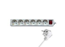 Stekkerdoos BRASQ  6 voudig 1.4 meter wit