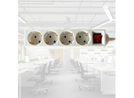 Stekkerdoos BRASQ  4 voudig 3 meter wit