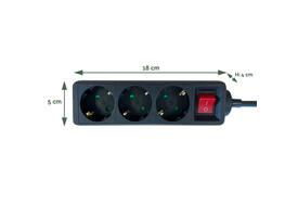 Stekkerdoos BRASQ  3 voudig 1.4 meter zwart