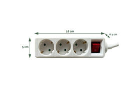 Stekkerdoos BRASQ  3 voudig 1.4 meter wit