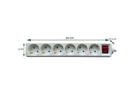 Stekkerdoos BRASQ  6 voudig 3 meter wit