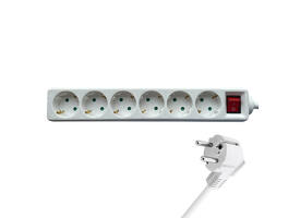 Stekkerdoos BRASQ  6 voudig 3 meter wit