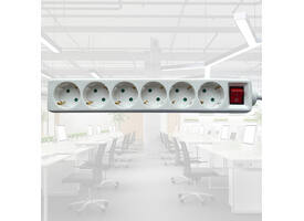 Stekkerdoos BRASQ  6 voudig 3 meter wit