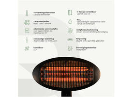 Terrasverwarmer BRASQ PHS100 staand elektrisch