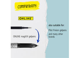 Gelschrijvervulling Online Magixx medium rood blister à 3 stuks