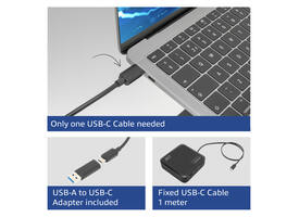 Dockingstation ACT USB-C Dual Monitor met Power Delivery