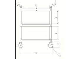 Serveerwagen Vogue polypropyleen 95x82.5 cm