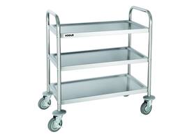 Serveerwagen Vogue met 3 plateaus 82.5x71 cm RVS