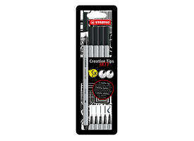 Creative Tips STABILO Arty assorti tips zwart blister à 5 stuks