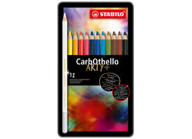 Kleurpotloden STABILO CarbOthello kalkpastel assorti blik à 12 stuks