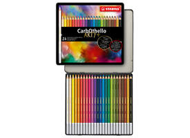 Kleurpotloden STABILO CarbOthello kalkpastel assorti blik à 24 stuks