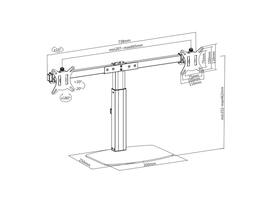 Monitorarm ACT office gasveer crossbar 2 schermen