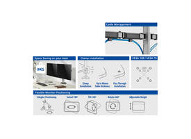 Monitorarm ACT office 2 schermen zilver