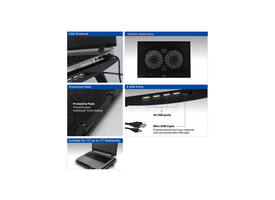 Laptopstandaard ACT 2 standen met ventilator 4-p hub