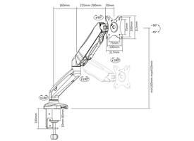 Monitorarm ACT office met gasveer 1 scherm
