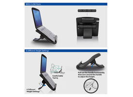 Laptopstandaard ACT 6 standen 4-p hub